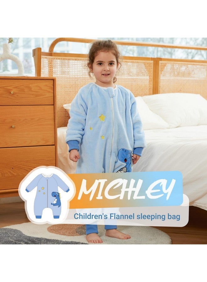MICHLEY Flannel Baby Sleeping Bag Unisex Pajamas, Long Sleeve Zipper Wearable Sleeping Sack for Autumn Winter Boys Girls,Dinosaur,2-3T, Size 100 - Image 2