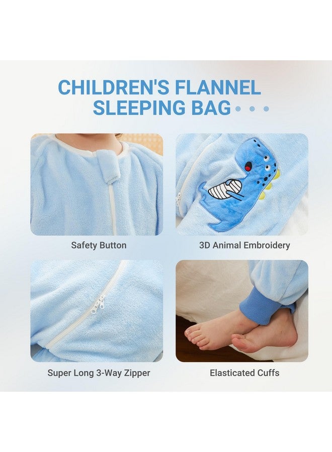 MICHLEY Flannel Baby Sleeping Bag Unisex Pajamas, Long Sleeve Zipper Wearable Sleeping Sack for Autumn Winter Boys Girls,Dinosaur,2-3T, Size 100 - Image 5