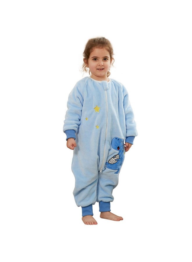 MICHLEY Flannel Baby Sleeping Bag Unisex Pajamas, Long Sleeve Zipper Wearable Sleeping Sack for Autumn Winter Boys Girls,Dinosaur,2-3T, Size 100 - Image 1
