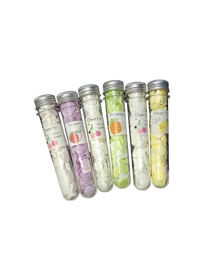 Manrav 6 Pcs Flavour Travel Soft Paper Soap Flower Design Tube Shape Bottle (Assorted/Random Colour) - Image 1