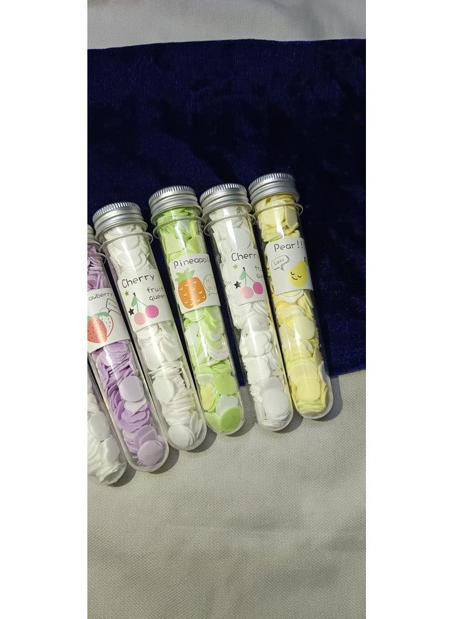 Manrav 6 Pcs Flavour Travel Soft Paper Soap Flower Design Tube Shape Bottle (Assorted/Random Colour) - Image 3
