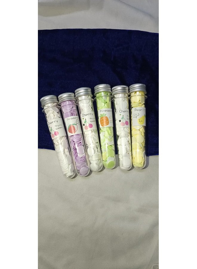 Manrav 6 Pcs Flavour Travel Soft Paper Soap Flower Design Tube Shape Bottle (Assorted/Random Colour) - Image 2