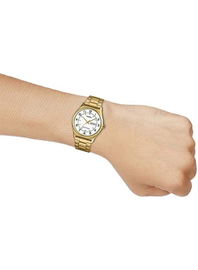 Casio MTP-V006G-9BUDF Men's Stainless Steel Analog Quartz Watch, 38 mm, Gold - Image 3