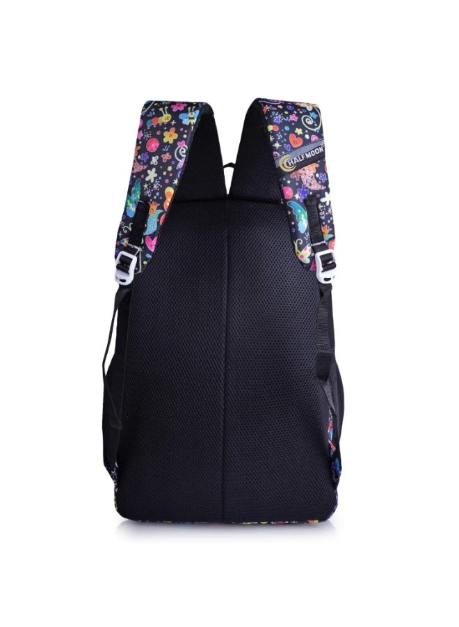 هاف مون Half Moon Spring 35L School Bags For Boys/School Bag For Girls | 4 Compartment Backpack For Men & Women | Water Resistant | 5 Zips Stylish And Trendy College Bag For Unisex (Black) - Image 2