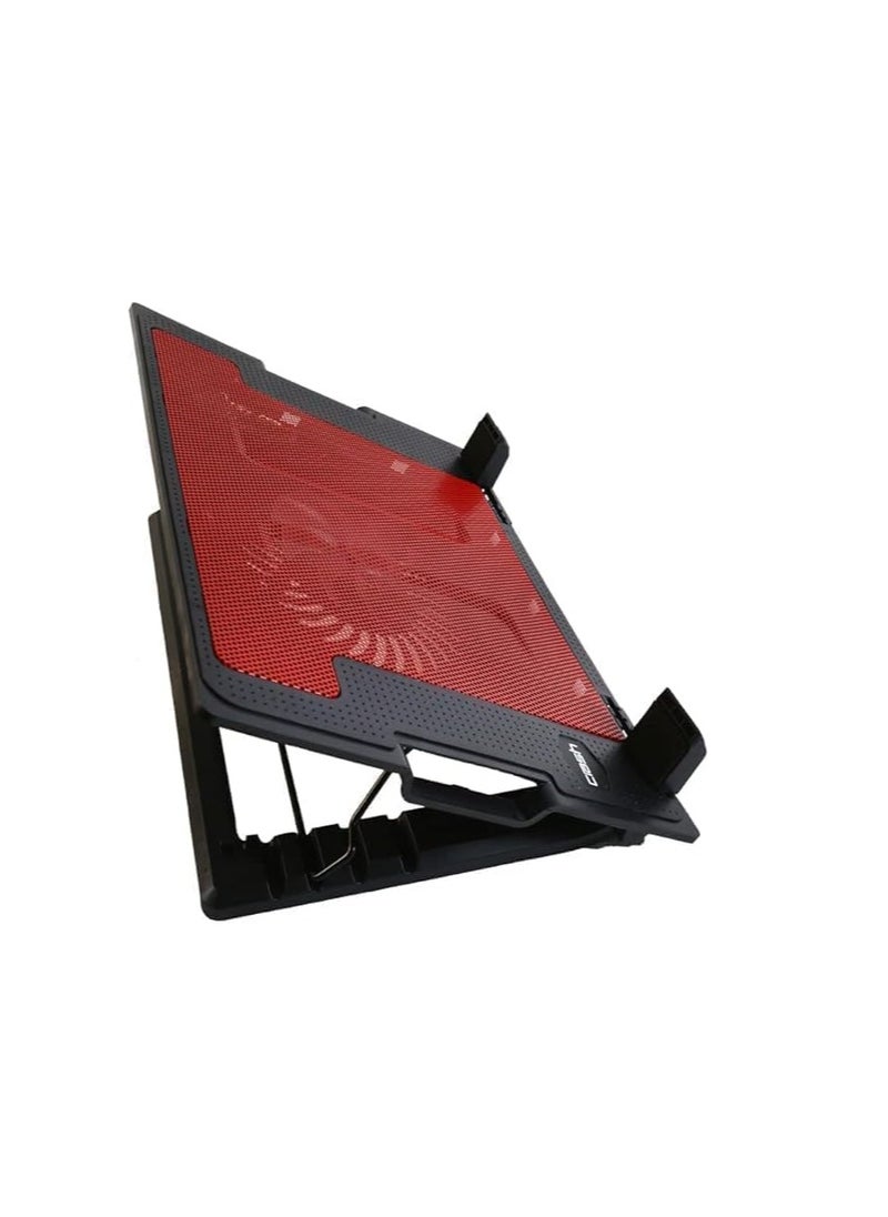 Generic C1000 Laptop Cooling Table - 17 Inch - Heavy Duty, High Performance Fan with 2 USB Ports - Unique Design with LED Lighting - Adjustable Base (Red)  - Image 1