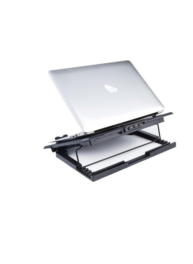 Generic C1000 Laptop Cooling Table - 17 Inch - Heavy Duty, High Performance Fan with 2 USB Ports - Unique Design with LED Lighting - Adjustable Base (Red)  - Image 3