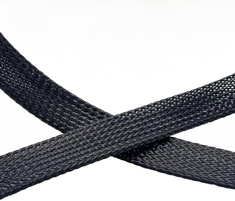 Aibole 25Ft-3/4inch PET Expandable Braided Wire Sleeving,Wire Loom Cable Sleeve for TV,Computer,Home Theater,Automotive,Home Industrial,Electrical Wires,Chemical,Protect Cat from Chewing Cords,Black - Image 2