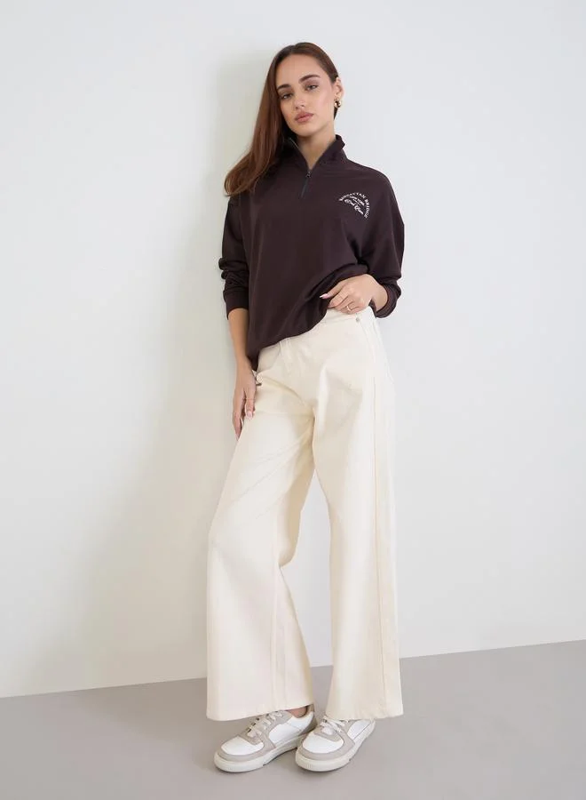 Styli Styli Black Oversized Sweatshirt