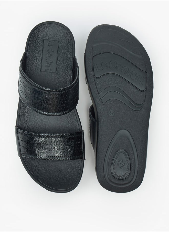 Le Confort - Women's Cutwork Detail Slip-On Slide Sandals - Image 1