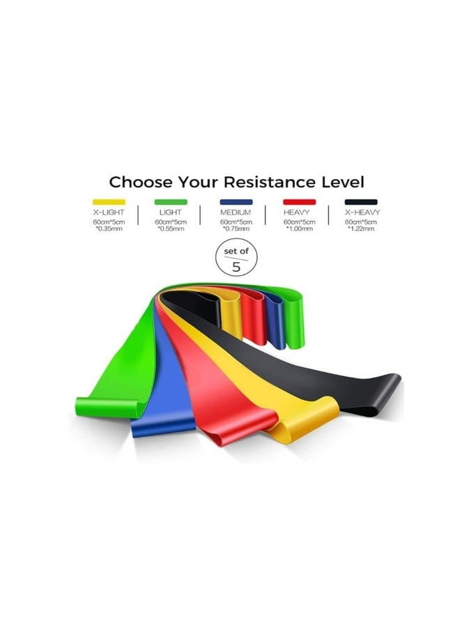 Urmit Surgical Resistance Bands Set for Men and Women, Pack of 5 Different Levels Elastic Band for Home Gym Long Exercise Workout - Great Fitness Equipment for Training, Yoga - Free Carrying Bag - Image 4