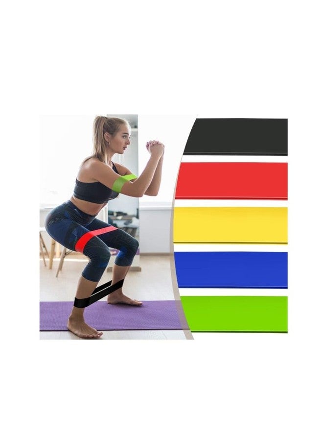 Urmit Surgical Resistance Bands Set for Men and Women, Pack of 5 Different Levels Elastic Band for Home Gym Long Exercise Workout - Great Fitness Equipment for Training, Yoga - Free Carrying Bag - Image 1