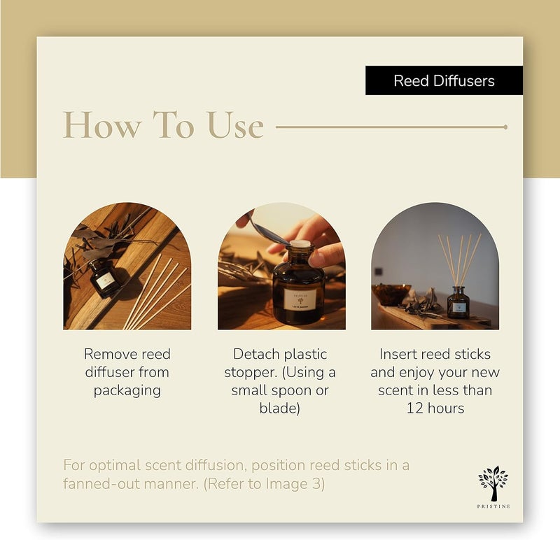 Pristine Casa Particular/Inspired by Wyndham Reed Diffuser for Home | Rich Blend of Tobacco Leaves, Sweetness of Guava Reed Diffuser Set, Oil & Reed Diffuser Sticks | Home & Office Decor - Image 3