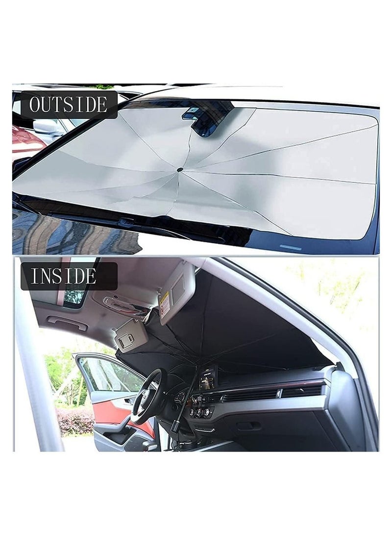 Car Windshield Sun Shade Foldable Umbrella Reflective Sunshade for Vehicle Blocks UV Rays and Heat, Sun Visor Protector to Keep Your Vehicle Cool, Fits Front Windshields of Various Size - Image 5