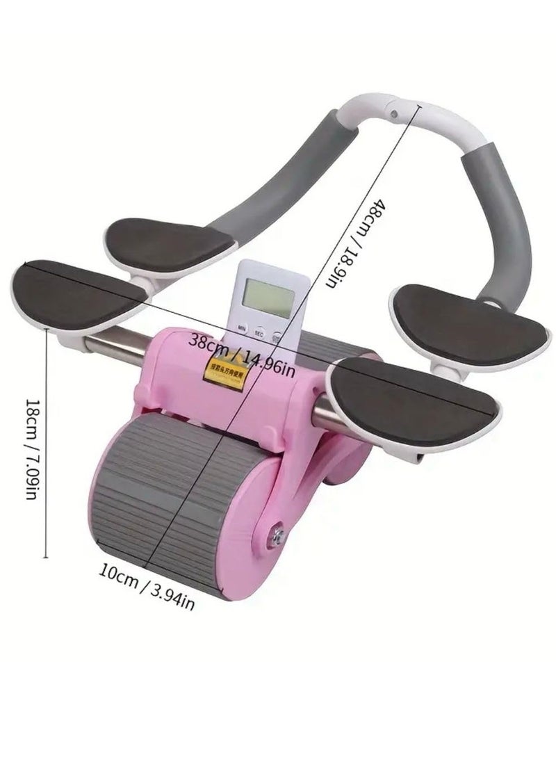 BlueFire Automatic Rebound Abdominal Exercise Wheel – 2-in-1 Core Workout Roller with Safe Braking System, Dual Wheels for Stability, Knee Pad & Elbow Support – Eco-Friendly ABS/PVC, Supports 280lbs – Home & Gym Fitness Equipment  - Image 2
