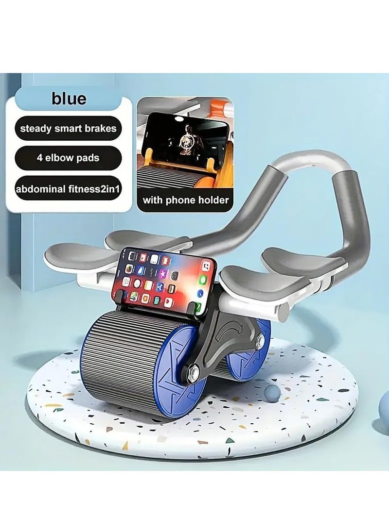 BlueFire Automatic Rebound Abdominal Exercise Wheel – 2-in-1 Core Workout Roller with Safe Braking System, Dual Wheels for Stability, Knee Pad & Elbow Support – Eco-Friendly ABS/PVC, Supports 280lbs – Home & Gym Fitness Equipment  - Image 5