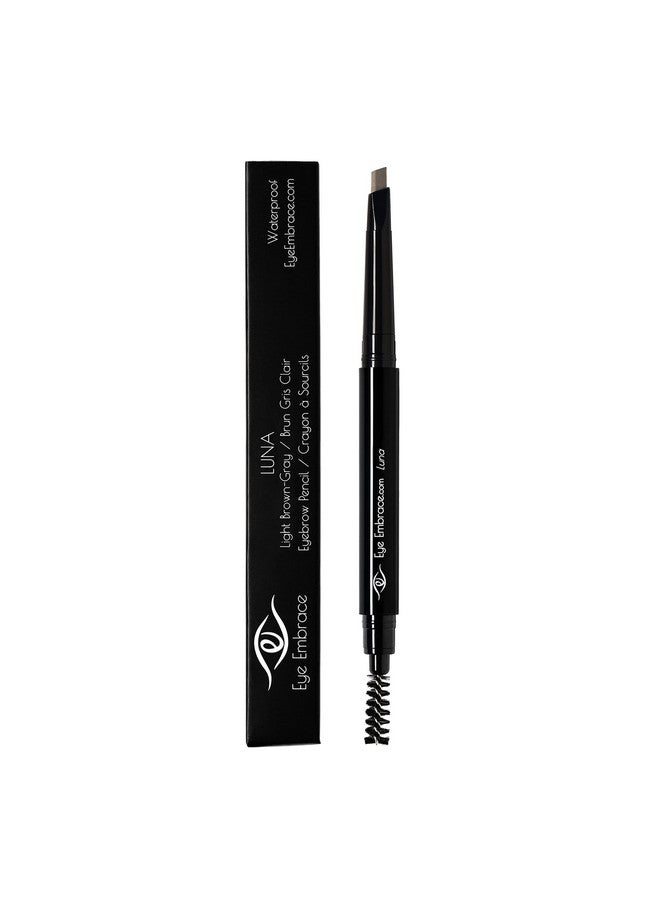 Eye Embrace Luna: Light Browngray Eyebrow Pencil Waterproof Doubleended Automatic Angled Tip & Spoolie Brush Crueltyfree - Image 4