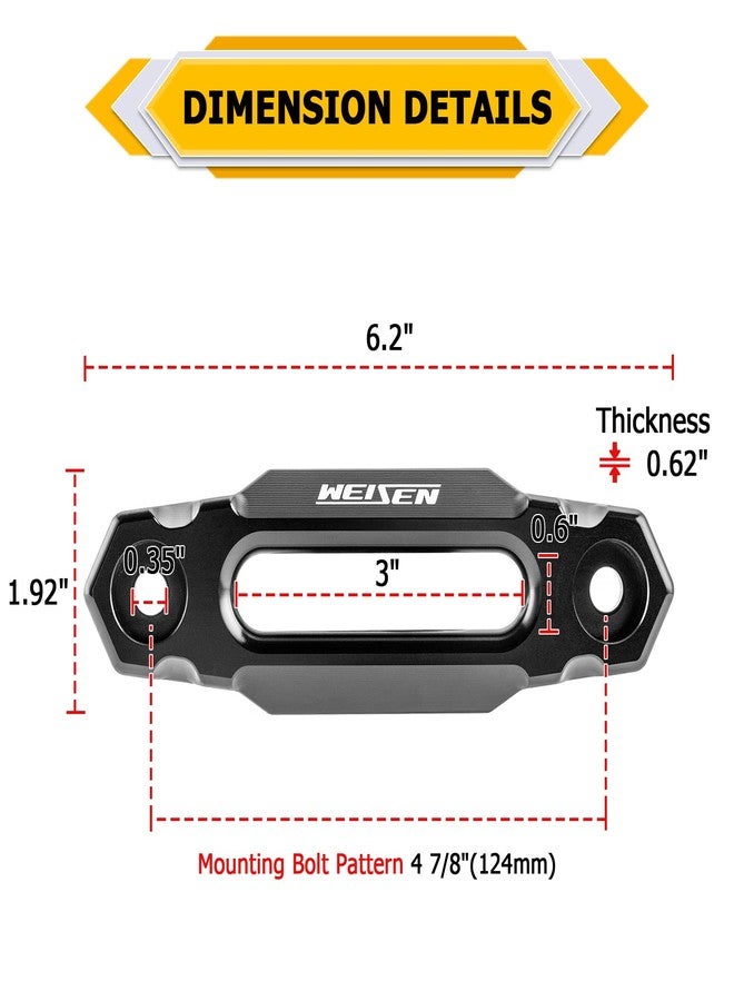 WeiSen ATV 4 7/8" Aluminum Winch Fairlead for 2000-3500 LBs, Synthetic Rope Hawse Fairlead 124MM for ATV Winches - Image 4