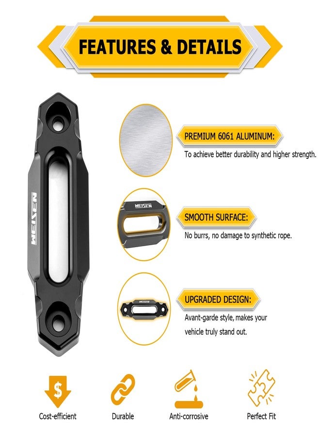 WeiSen ATV 4 7/8" Aluminum Winch Fairlead for 2000-3500 LBs, Synthetic Rope Hawse Fairlead 124MM for ATV Winches - Image 2