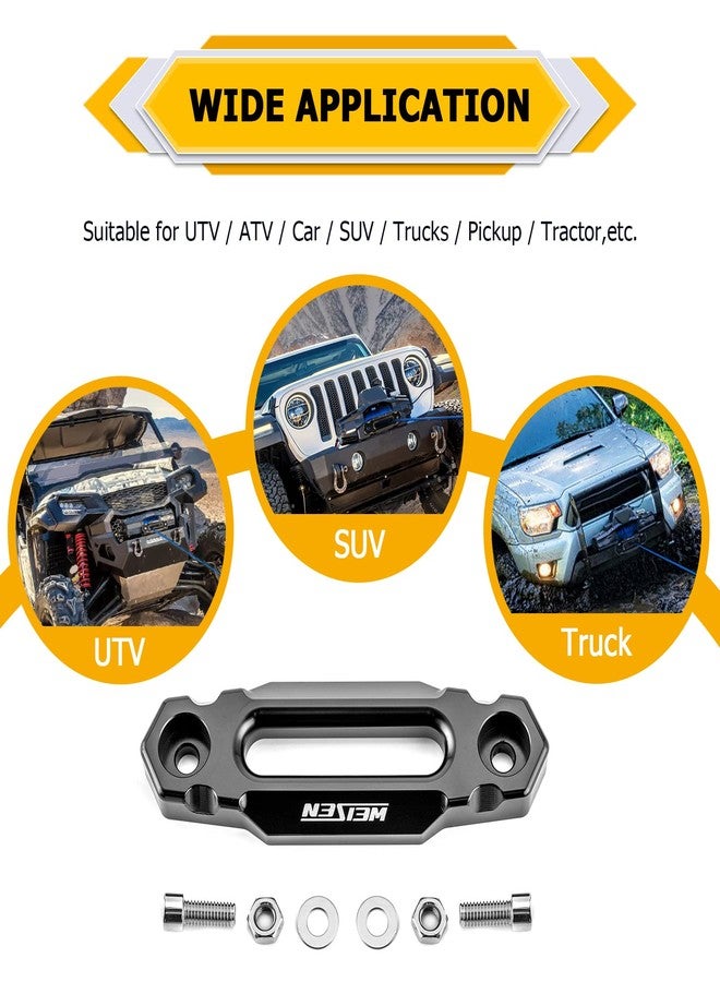 WeiSen ATV 4 7/8" Aluminum Winch Fairlead for 2000-3500 LBs, Synthetic Rope Hawse Fairlead 124MM for ATV Winches - Image 5