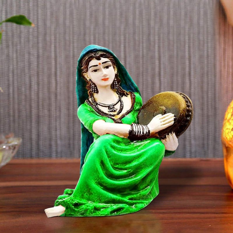 KARIGAARI Ideas Hand Crafted Rajasthani Traditional Showpiece Women Figurine Idol for Home Decoration