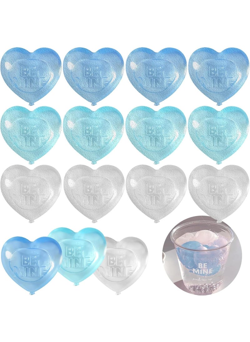 SOLARAE Reusable Ice Cubes for Drinks, 15Pcs Heart Shape Plastic Ice Cubes, for Drinks, Cocktails Like Whiskey, , or Coffee, Silicone Square Shapes, Dry Ice Cubes, Non Diluting (Blue) - Image 1