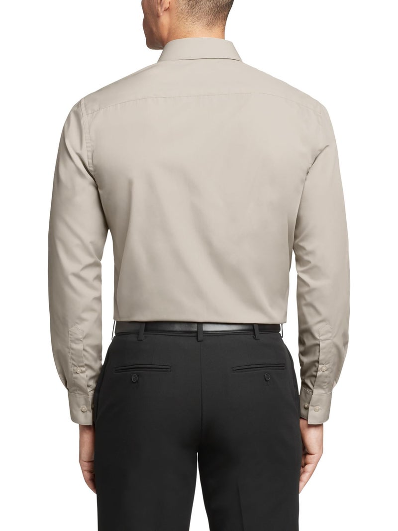 Van Heusen Men's Dress Shirt Regular Fit Poplin Solid, Stone, 17" Neck 34"-35" Sleeve - Image 2