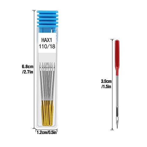 Amytalk 50PCS Sewing Machine Needles Universal Regular Point Machine Needles Compatible for Singer, Brother, Janome, Varmax with Size in 65/9, 75/11, 90/14, 100/16, 110/18 (5 Colors) - Image 2