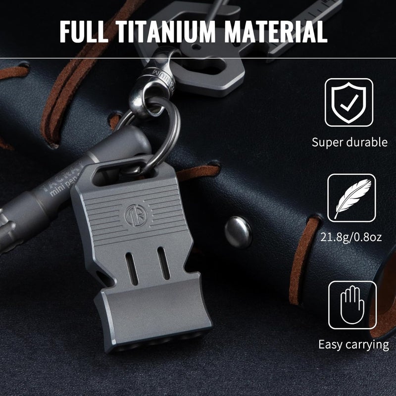 TACRAY Titanium Emergency Survival Whistle, Portable Necklace Whistle, Loud Whistle up to 120~130db, Good for Life Saving, Hiking, Camping, and Pet Training - Image 2