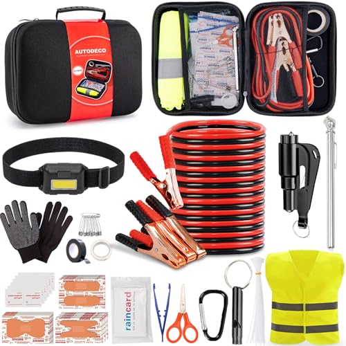 AUTODECO Car Roadside Emergency Kit Portable Car Safety Kit Car Kits for Emergency Black - Image 1