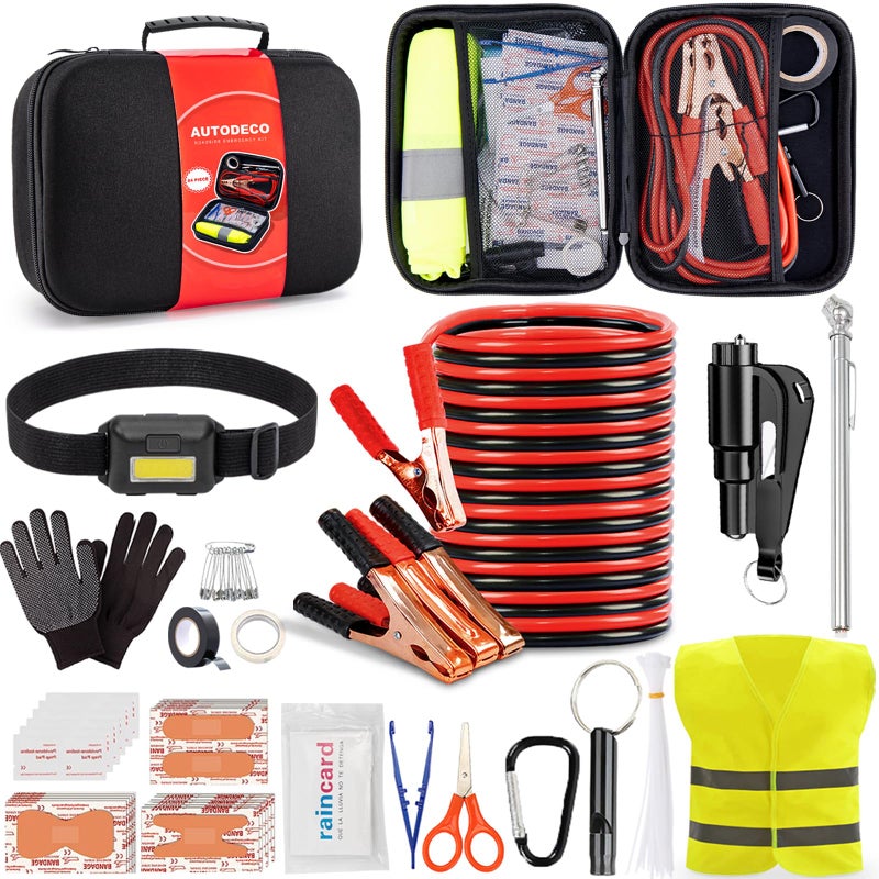 AUTODECO Car Roadside Emergency Kit Portable Car Safety Kit Car Kits for Emergency Black - Image 3