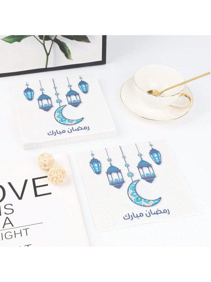زينة رمضان مناديل سفرة رمضان ورقية  20 قطعة – مقاس 33 × 33 سم - Image 4