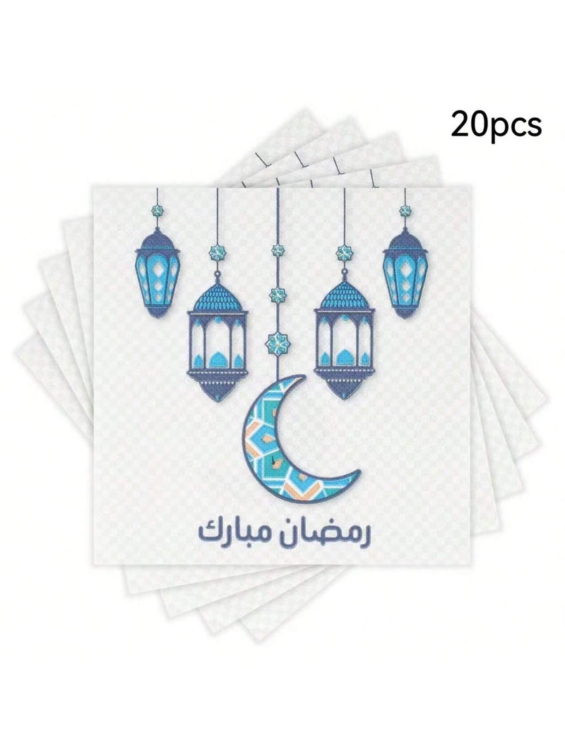 زينة رمضان مناديل سفرة رمضان ورقية  20 قطعة – مقاس 33 × 33 سم - Image 2