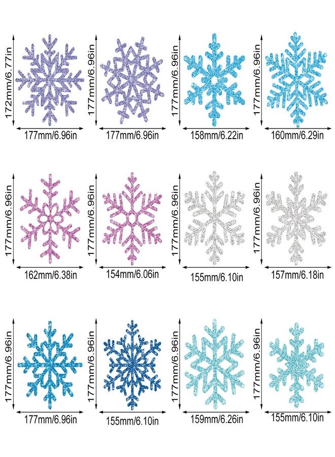 Containlol 30 Pieces Snowflake Hanging Swirls Decorations, Christmas Ceiling Decor Purple Blue White Snowflakes for Winter Holiday Wonderland New Year Birthday Party Favors Supplies(Colorful) - Image 2