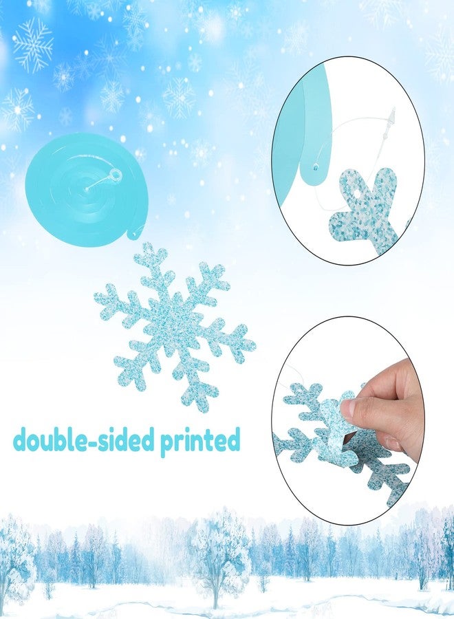 Containlol 30 Pieces Snowflake Hanging Swirls Decorations, Christmas Ceiling Decor Purple Blue White Snowflakes for Winter Holiday Wonderland New Year Birthday Party Favors Supplies(Colorful) - Image 3