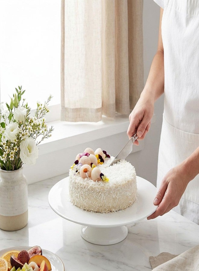 jinsongdafa Porcelain Cake Stand, Round Dessert Stand, Cupcake Stand - Wedding and Birthday Decorating Cake Pedestal Stand - Dessert Display Serving Use at Parties, Restaurants, Birthday 13.8 Inch - Image 5