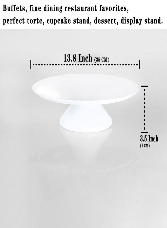 jinsongdafa Porcelain Cake Stand, Round Dessert Stand, Cupcake Stand - Wedding and Birthday Decorating Cake Pedestal Stand - Dessert Display Serving Use at Parties, Restaurants, Birthday 13.8 Inch - Image 2