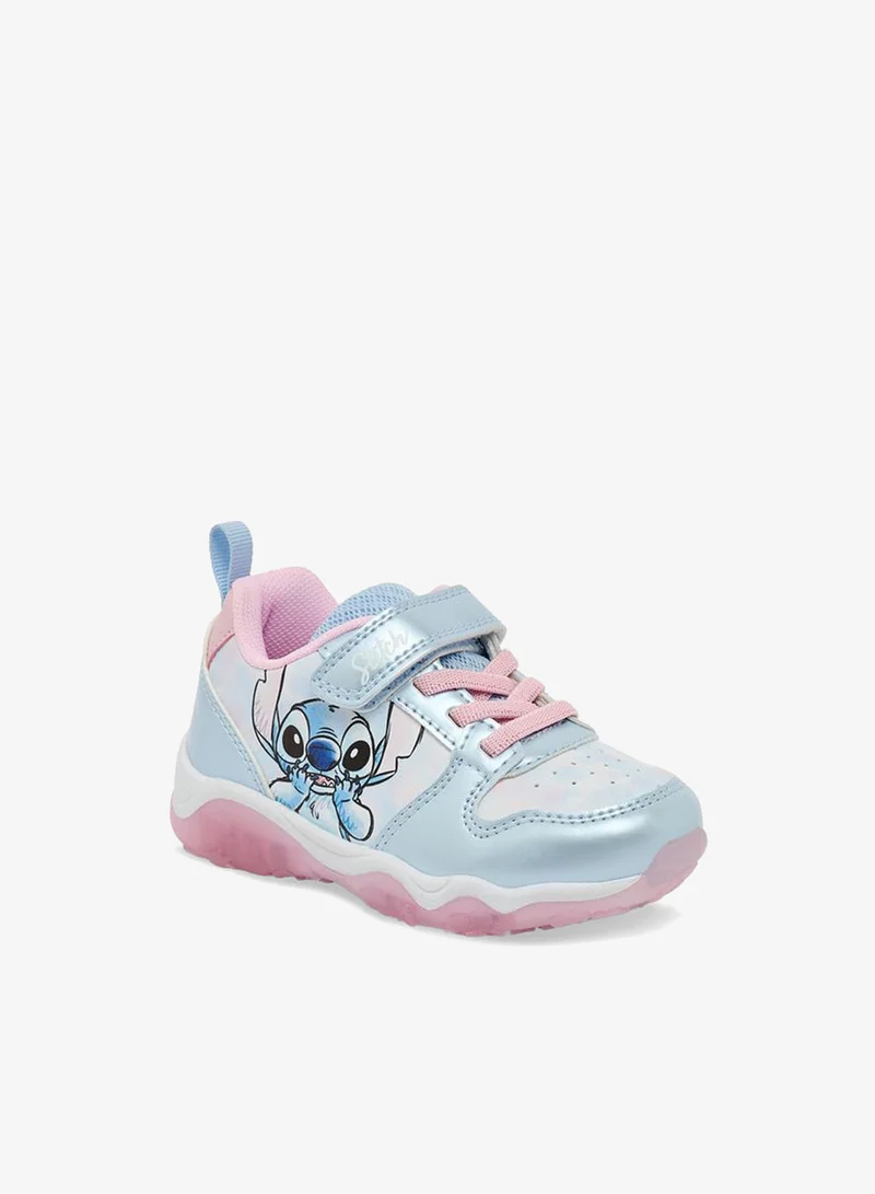 ديزني Disney Stitch Print Light-Up Hook & Loop Ankle Sneakers