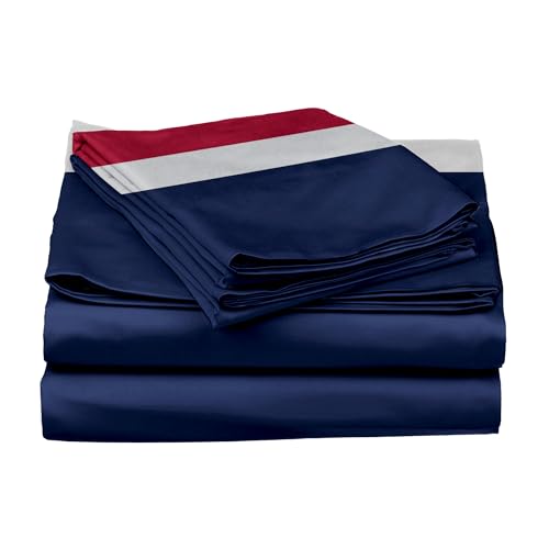 Stoa Paris 300TC UltraSatin Super Size Bedsheet with 2 Pillow Covers, 274cm x 274cm Ideal for King & Double Bed, Gentle on Skin & Hair, Fade & Wrinkle Resistant, Quick Dry, Vogue - Navy, Red, White - Image 5