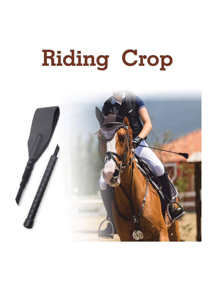 KASTWAVE Riding Crop for Horses 18inches Equestrian Riding Crop for Horses, Double Slapper Horse Crop Black English Riding Crop Genuine Leather Horse Crop  - Image 5