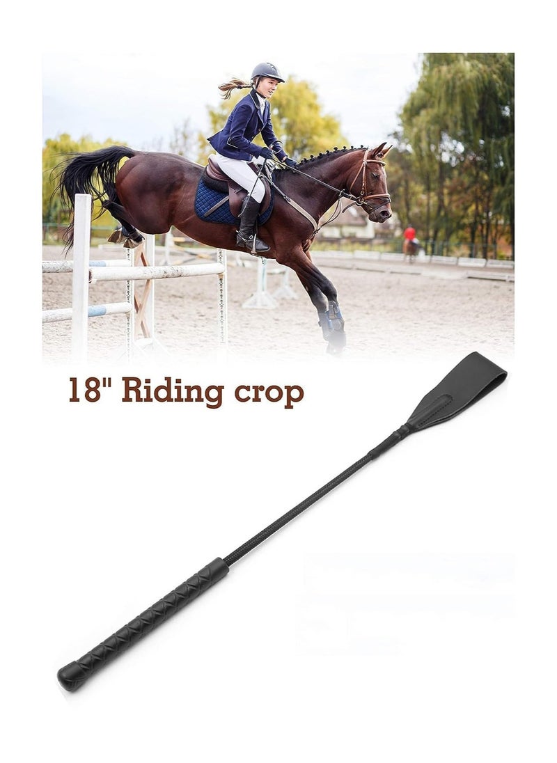 KASTWAVE Riding Crop for Horses 18inches Equestrian Riding Crop for Horses, Double Slapper Horse Crop Black English Riding Crop Genuine Leather Horse Crop  - Image 4
