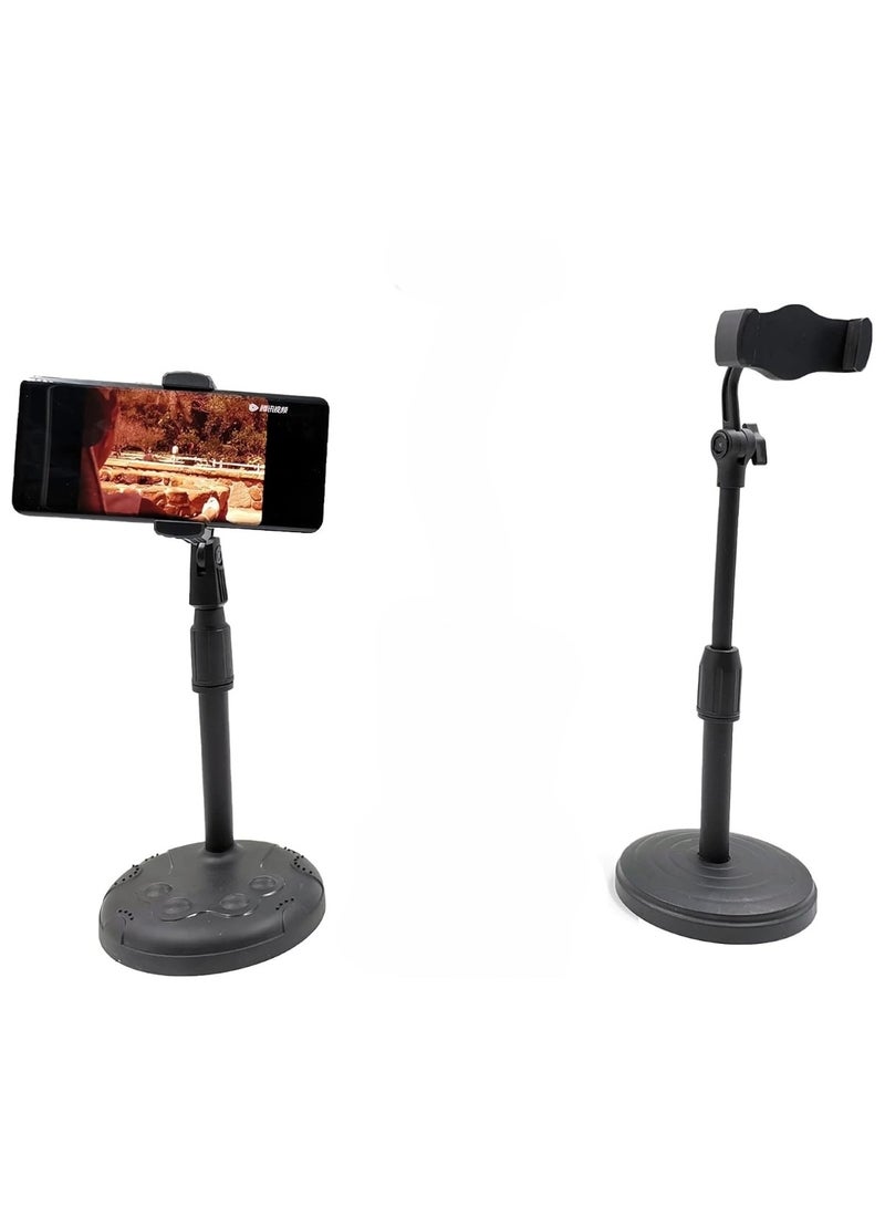 Huitich Adjustable Double Pull Chuck Mobile Phone Holder Black, Foldable Desktop & Car Stand - Image 3