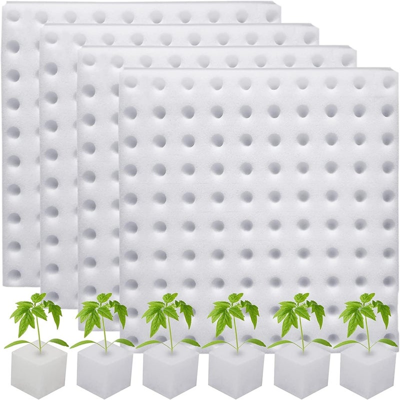 Meridian Hydroponic Sponge Planting Pads – Square Seedling Sponges, 4‑Sheet Pack for Small Bud Growth - CT - Image 1