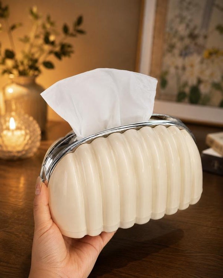 Luxury Tissue Box Cover, Modern Decorative Tissue Holder for Home, Office & Car, Elegant Facial Tissue Box Organizer for Living Room, Bathroom & Tabletop, Easy Refill Design