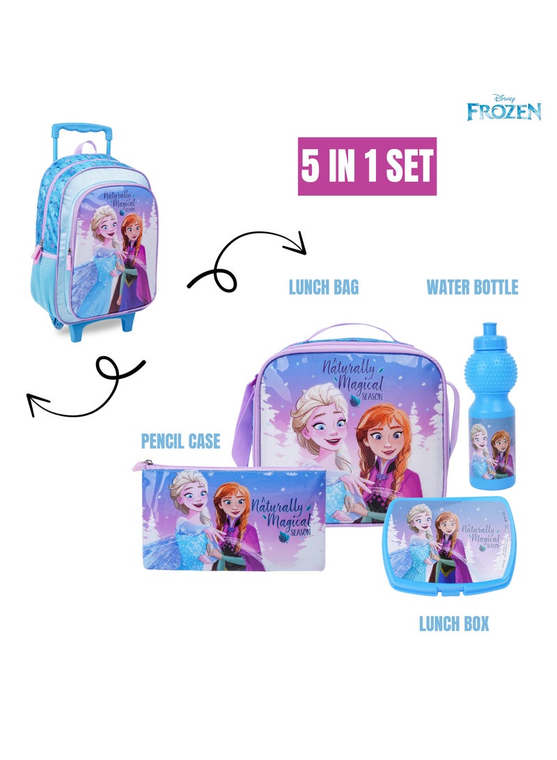 Disney Disney Frozen Celebrate Season 5In1 Trolley Box Set 16" I Trolley I Lunch Bag I Water Bottle I Pencil Case I Lunch Box I Packaging  - Image 5