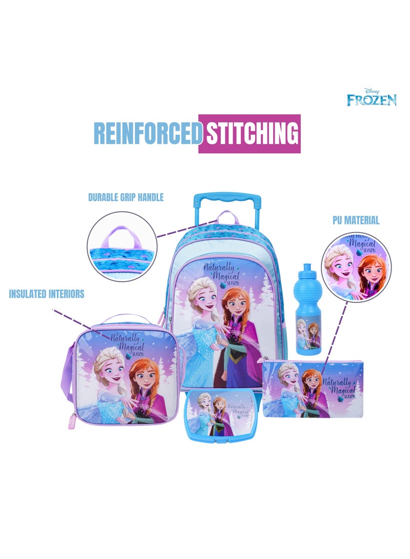 Disney Disney Frozen Celebrate Season 5In1 Trolley Box Set 16" I Trolley I Lunch Bag I Water Bottle I Pencil Case I Lunch Box I Packaging  - Image 4