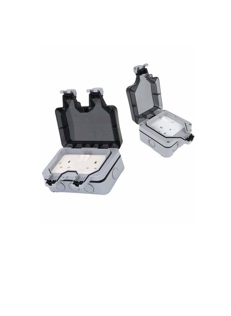 Outdoor Sockets Waterproof Single Socket Show Top Wall Electrical Outlets IP66 Switched Socket Covers 13A Outdoor Wall Weatherproof Plug Socket Box waterproof wall socket Single socket  - Image 1