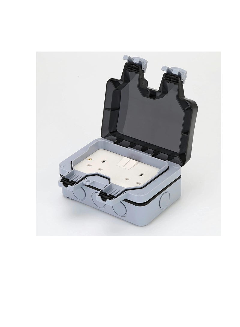 Outdoor Sockets Waterproof Single Socket Show Top Wall Electrical Outlets IP66 Switched Socket Covers 13A Outdoor Wall Weatherproof Plug Socket Box waterproof wall socket Single socket  - Image 2