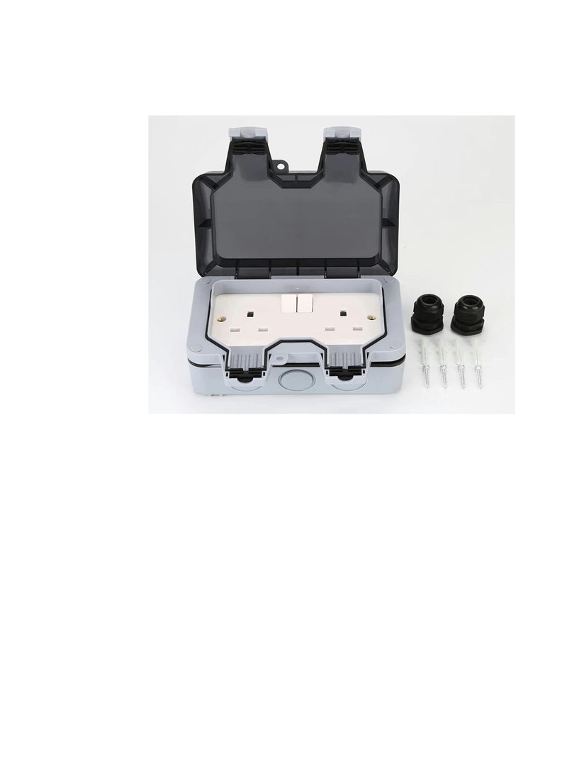 Outdoor Sockets Waterproof Single Socket Show Top Wall Electrical Outlets IP66 Switched Socket Covers 13A Outdoor Wall Weatherproof Plug Socket Box waterproof wall socket Single socket  - Image 3