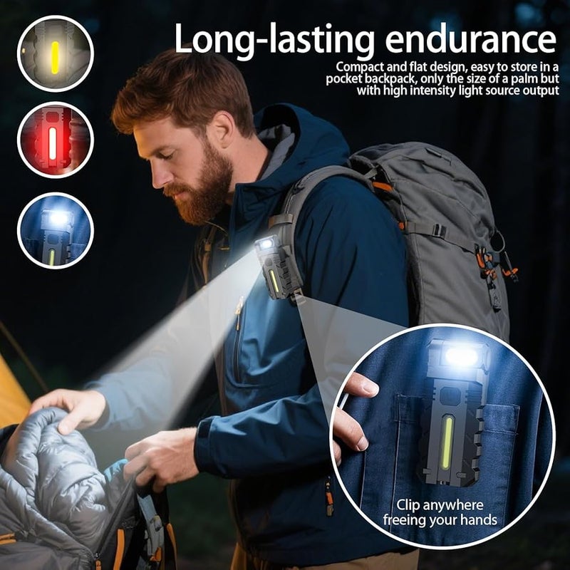 Rechargeable Mini LED Flashlight Waterproof Magnetic Portable Torch For Outdoor Camping Hiking Fishing - Image 3
