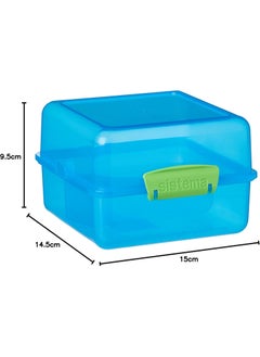 sistema Sistema Lunch Box with Compartments | 1.4 L Lunch Cube | Food Storage Container with Lid | BPA-Free | Blue  - Image 3